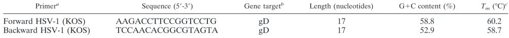 TABLE 1. Primers used for real-time PCR assay of HSV-1-infected human TM cells