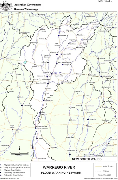 Figure 3.2. Warrego River Catchment (Source: Bureau of Meteorology) 