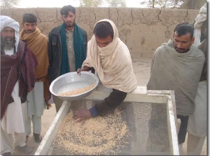 Figure 5.  Cleaning grains before storing