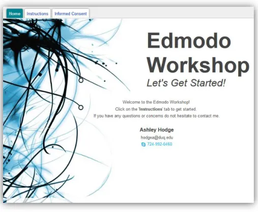 Figure 10. Google site to begin Edmodo workshop  
