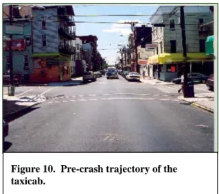 Figure 10.  Pre-crash trajectory of the  taxicab. 
