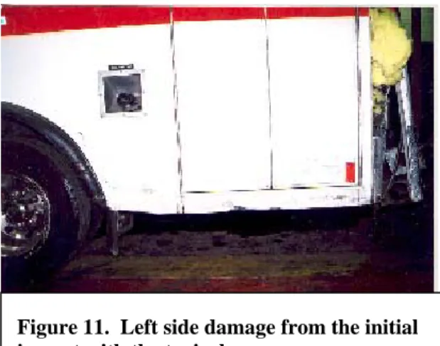 Figure 11.  Left side damage from the initial  impact with the taxicab.