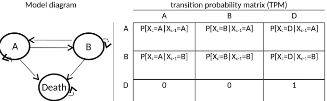 Figure 6 Example of a transition diagram for a state-transition model  (STM)