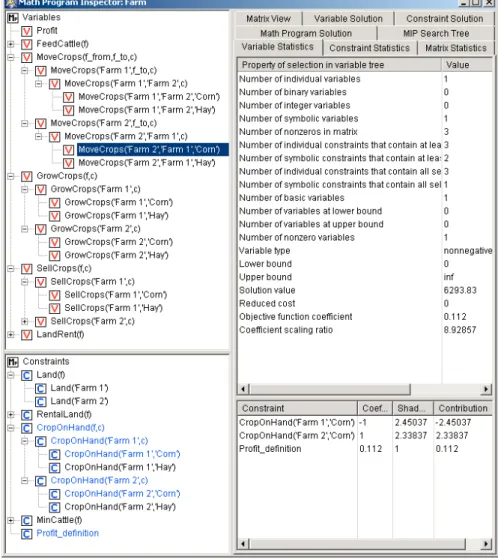 Figure 9.1: The math program inspector window