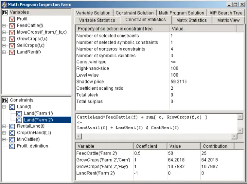 Figure 9.2: The math program inspector window