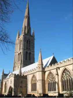 Fig. 1.  View of the south front of St Wulfram’s  Church from Castlegate