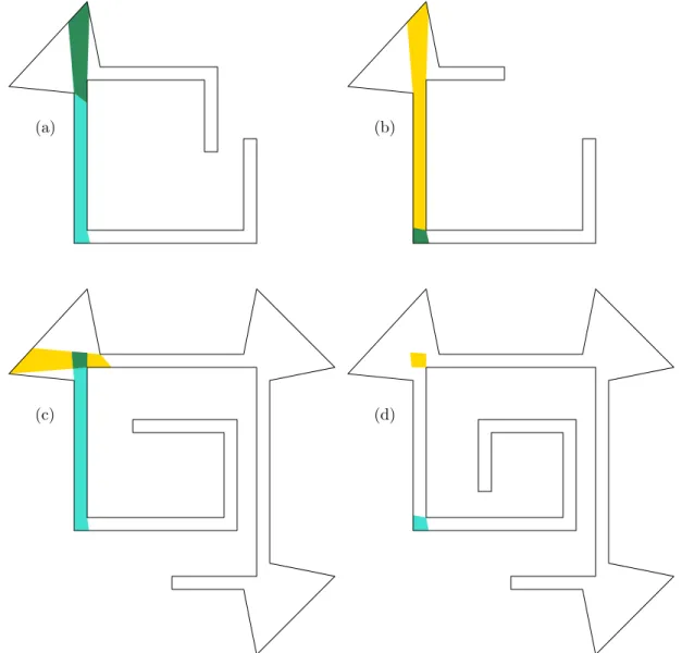 Figure 11: Examples of four inclusion relationships between the diffuse reflection and link cen- cen-ters