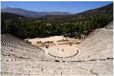 FIGURE 33: THEATRE OF EPIDAURUS, GREECE, PHOTOGRAPHED FROM THE TOP OF THE THEATRON (PERSONAL ARCHIVE, 2012) 