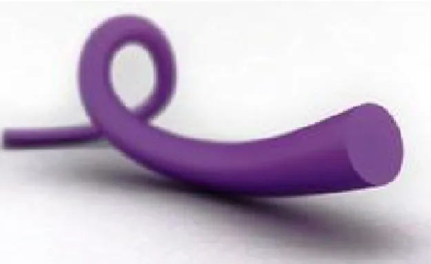 Fig. 2. Violet dyed monofilament suture   (Chellamani et al., 2012). 