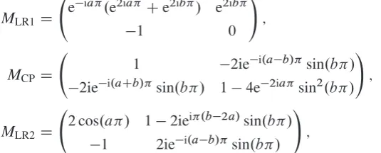 Figure 5.The Kähler moduli space of the A1 singularity in A-model coordinates. LR1 and LR2indicate the large radius points  D 0; 1, respectively, CP is the conifold point, and OPis the orbifold point