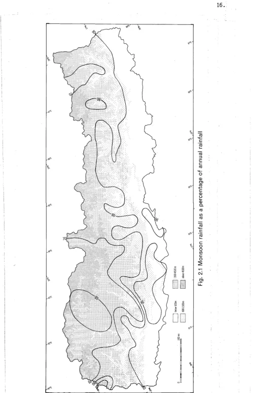 Fig. 2.1 Monsoon rainfall as a percentage of annual rainfall