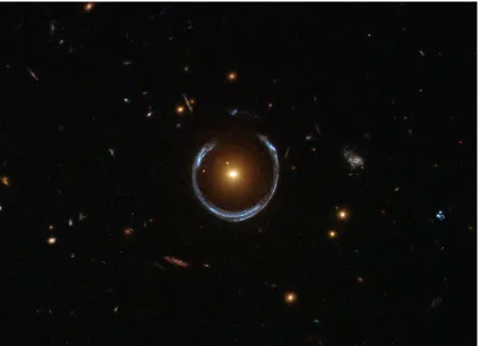 Figure 10.3: The Horse Shoe Galaxy, a distant spiral galaxy whose multiple images mergeinto an almost perfect ring around a massive elliptical foreground galaxy