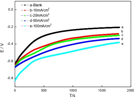 Figure 2.  OCP curves of S32750 SDSS for different HCCDs in 3.5% NaCl solution 
