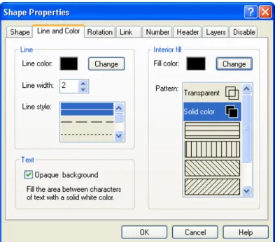 Figure 5-2.  The Line and Color tab of the Shape Properties dialog box. 