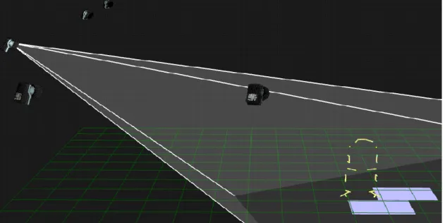 Figure 2.2: ‘View cones’ feature of Qualisys Track Manager (Qualisys, Sweden) used  to optimise camera positions for motion capture