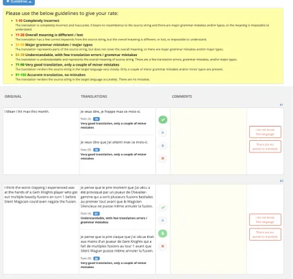 Figure 1: Annotation interface for human evaluations.