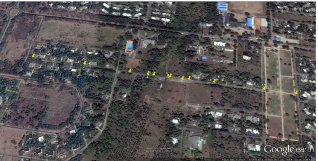 Figure 3.2: Spatial distribution of 12 gravity observing stations used in the study