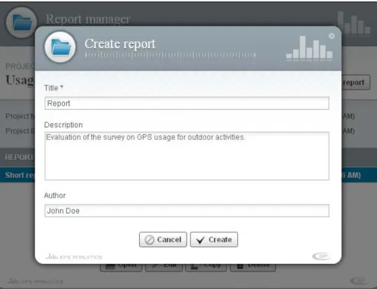 Figure 2.2 Creating a report