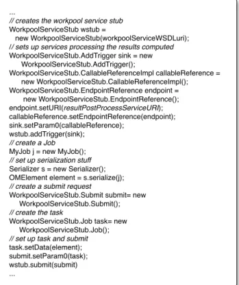 Figure 9. Sample client code for the WorkpoolService