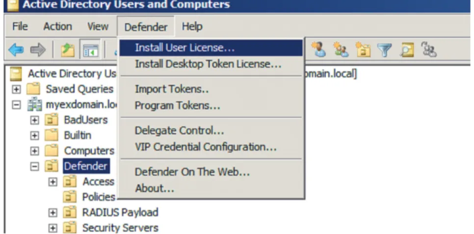 Figure 3: Defender - Install User License