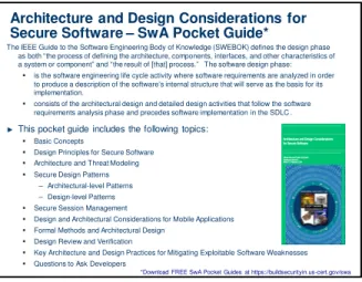 Table  1- Adapted  from “Enhancing  the Development  Life  Cycle  to Produce  Secure  Software”