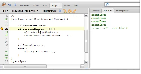 Figure 4. Debugger and Stack Trace 