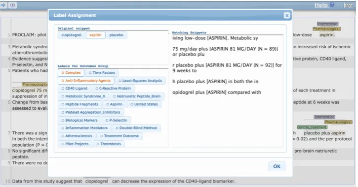 Figure 1: Annotation interface for assigning MeSH terms to snippets.