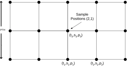 Figure 5: A 2D grid showing grid coordinates (sample positions). 