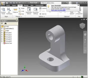 Figure 2:  Sample screen from Autodesk Inventor software. 