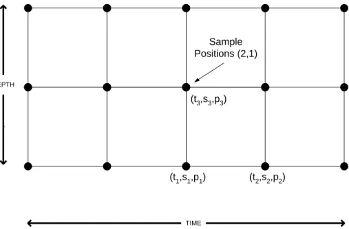 Figure 5: A 2D grid showing grid coordinates (sample positions). 