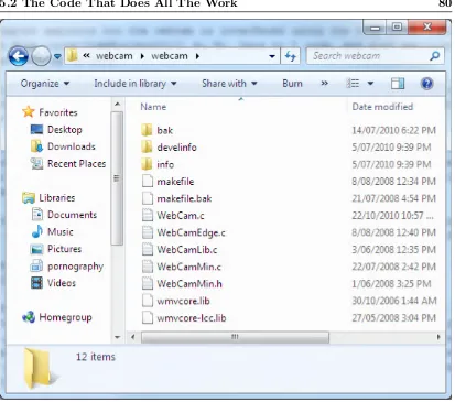 Figure 5.1: Files of the webcam interface system