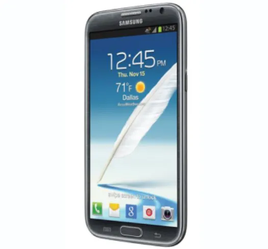 Figure 6 – Mobile Platform, Samsung Galaxy Note II Running Android 4.3 Ice Cream Sandwich 
