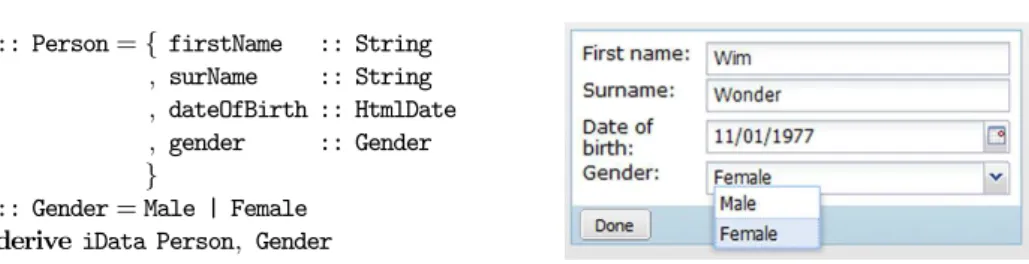 Fig. 2. A standard form editor generated for type Person.