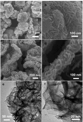 Figure 1.  FESEM and TEM images of the prepared individural MoS2 and the hierarchical MoS2-rGO nanosheets