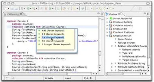 Figure 16. WebLang: Webapplication Development IDE  (C. Petitpierre 2006) 