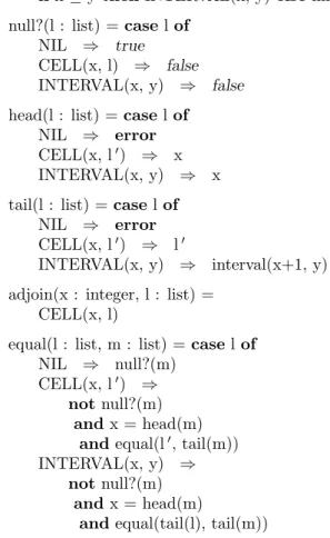 Figure 8: Implementation of lists with intervals as an ADT.