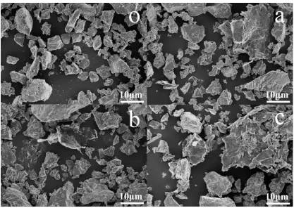 Figure 3 . SEM images for all the samples. Images o, a, b and c correspond to sample o, a, b and c