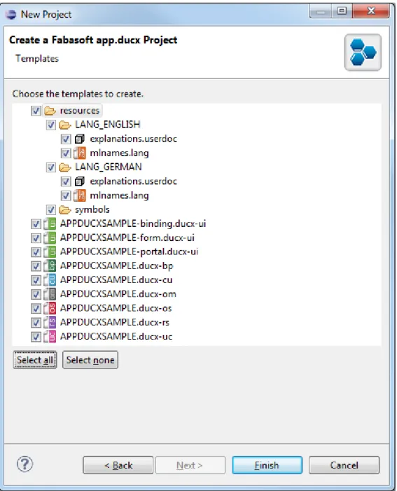 Figure 8: Selecting template files 