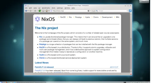Figure 1.3 The NixOS Linux distribution running the KDE Plasma desktop