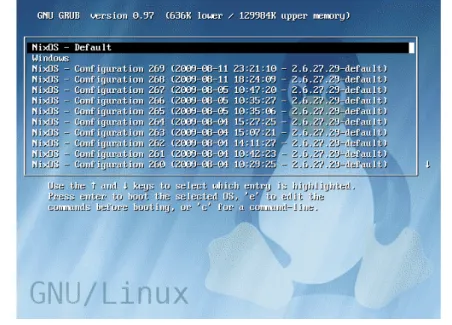 Figure 2.9 The GRUB bootloader of NixOS