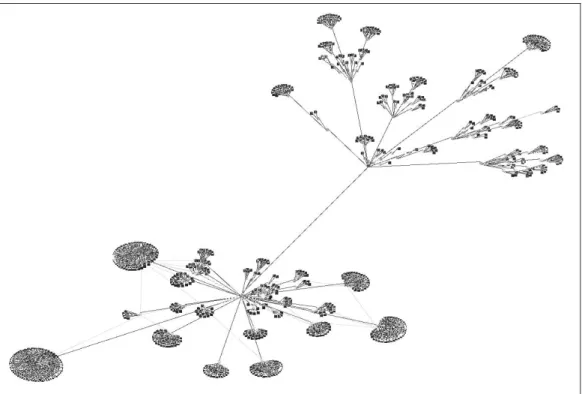 Figure 3. Collapsed smell detection graph for Chartoon (147 classes, 46 000 LOC)