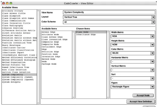 Figure 3 - CodeCrawler's View Editor.