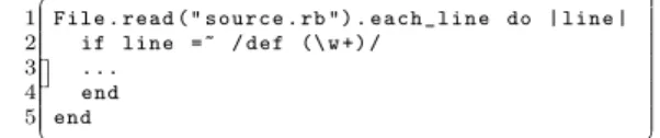 Fig. 8: Regular Expression for matching method deﬁnitions