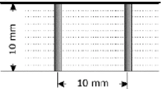Figure 3:  Schematic representation of bar and circular configurations for electrodes