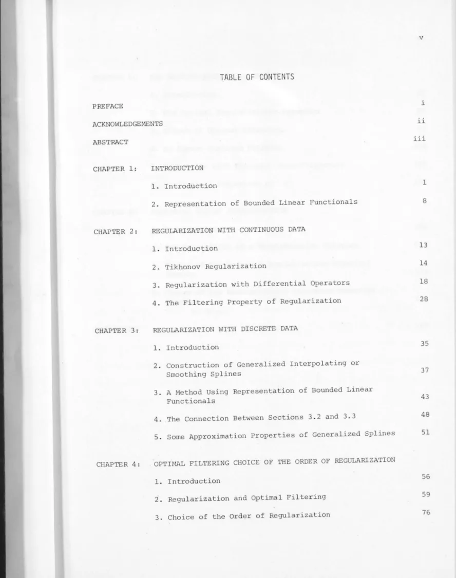 TABLE  OF  CONTENTS  PREFACE  i  ACKNOWLEDGEMENTS  ii  ABSTRACT  iii  CHAPTER  1 :  INTRODUCTION  1 
