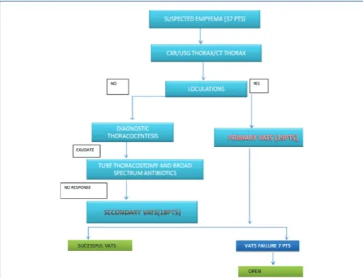 Figure Protocol of Study and Procedure doneA total of 18 patients were subjected to VATS after failed ICD 