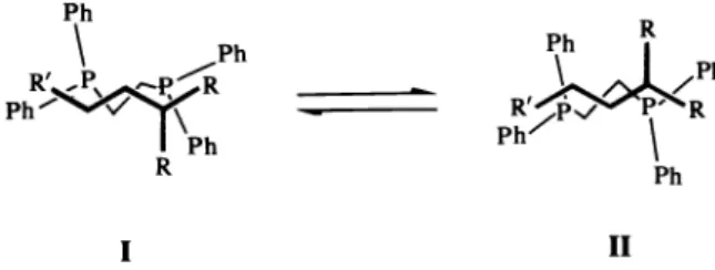 Fig. 12. A simplified edge—on view of the two diastereomers formed with a trisubstituted 7r-allyl (front) and S,S-chiraphos (back) in its preferred configuration.