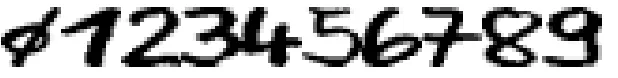 Figure 2: Examples of 10 handwritten, digitised digits with resolution 16×16 and 256 grey scales, extractedfrom postcodes in Germany (Michie et al., 1994).