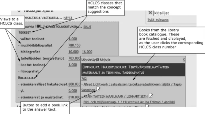 Figure 6: A book search based on the index terms and their views that were found in Helsinki City Library Classification System.