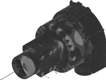 Figure 5. Model of a rear axle; about a quarter of a million elements, including contact solved in about 20 minutes on a single-processor PC.
